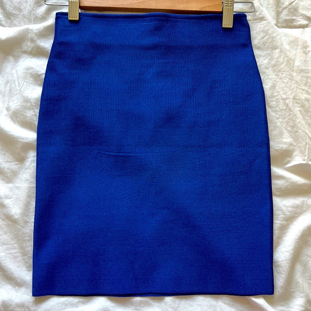 Royal blue bandage mini skirt
